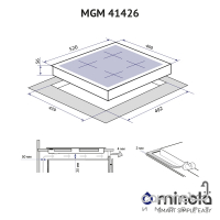 Газова варильна поверхня Minola MGM 41426 BL чорна емаль