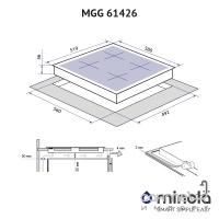 Газовая варочная поверхность Minola MGG 61426 BL черное стекло