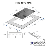 Електрична варильна поверхня Minola Hi-Lite MHS 3072 KMR склокераміка чорний мармур