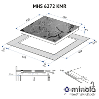 Електрична варильна поверхня Minola MHS 6272 KMR склокераміка чорний мармур