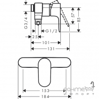 Смеситель для душа Hansgrohe Rebris S 72642000 хром