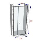 Душові двері в нішу Weston Shower Doors WD2 1700мм прозоре скло