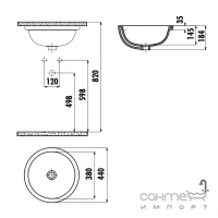 Раковина врезная под столешницу Creavit Mare MA037-00CB00E-0000 белая