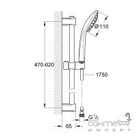 Душевой гарнитур Grohe QuickFix Vitalio Joy 110 Duo 27326000 хром