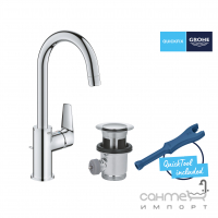 Смеситель для раковины высокий Grohe QuickFix Start Edge L 24201001 хром