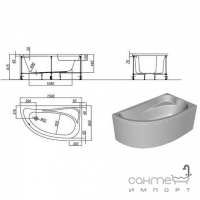 Ассиметричная акриловая ванна Kolpa-San Calando-L 150x85 белая, левосторонняя
