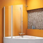 Шторка для ассиметричной ванны Kopla-San Sole TP 102/K Uni профиль серебро/прозрачное стекло