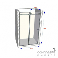 Душевая дверь в нишу Weston Shower Doors 1600 хром/прозрачное стекло