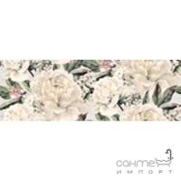 Настенная плитка с декором цветы Cersanit Gracia White Flower Satin 600x200