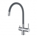 Змішувач для кухні з виливом для фільтрованої води Gappo G4398-30 хром/сірий