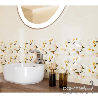 Настінна плитка декор квіти Cersanit Naomi Inserto Flower 600x200