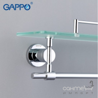 Скляна поличка з тримачем для рушника Gappo G1807-4 хром/прозоре скло