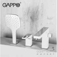 Змішувач для ванни врізний на три отвори Gappo Futura G1117-8 білий/хром