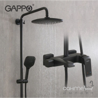 Душевая стойка со смесителем для ванны Gappo G2450 матовая черная