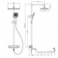 Душевая стойка со смесителем-термостатом для ванны Gappo G24791 хром