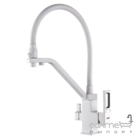 Змішувач для кухні з гнучким виливом та виливом для фільтрованої води Gappo G4317-8 матовий білий