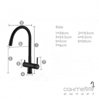 Змішувач для кухні з виливом для фільтрованої води Gappo G4398-36 чорний