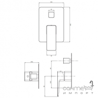Змішувач для ванни/душа прихованого монтажу Omnires Parma PM7435CR хром
