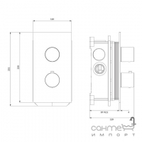 Смеситель-термостат для душа скрытого монтажа Omnires Contour CT8036CR хром