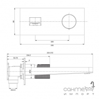 Смеситель для раковины скрытого монтажа Omnires Contour CT8015AT антрацит