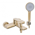 Змішувач для ванни з душовим гарнітуром Rea Verso REA-B6565 матове золото