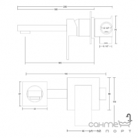 Смеситель для раковины скрытого монтажа Corsan Ango CMB3024BL матовый черный