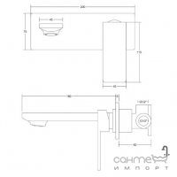 Змішувач для раковини прихованого монтажу Corsan Trino CMB7115BL чорний