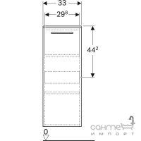 Шкафчик средней высоты с одной дверью Geberit Selnova Square 501.392.01.1 Белая