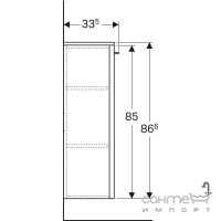 Шкафчик средней высоты с одной дверью Geberit Selnova Square 501.392.01.1 Белая