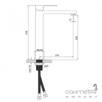 Смеситель для раковины высокий RJ Rod RBZ091-1B хром