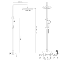 Душевая стойка RJ Keel RSZ083-5 хром