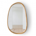 Овальное ассиметричное зеркало в раме из дерева Luxury Wood Pythagoras Dali Slim 500x800