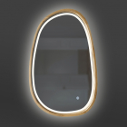 Асиметричне овальне дзеркало з LED підсвічуванням в рамі з дерева Luxury Wood Pythagoras Dali Slim LED 500x800
