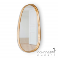 Овальне дзеркало асиметричне в рамі з дерева Luxury Wood Pythagoras Dali Slim 550x850