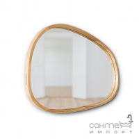 Овальне дзеркало асиметричне в рамі з дерева Luxury Wood Pythagoras Dali Slim 600x900
