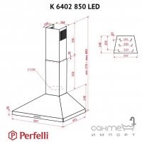 Купольна кухонна витяжка Perfelli K 6402 850 LED кольори в асортименті
