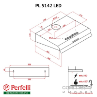 Плоска кухонна витяжка Perfelli PL 5142 IV LED айворі