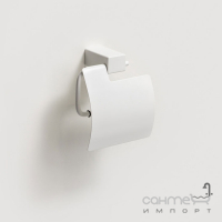 Тримач для туалетного паперу із кришкою Liberta Flow White матовий білий