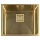 Прямоугольная кухонная мойка на одну чашу Fabiano Quadro 53 Nano Gold 530х440 золото
