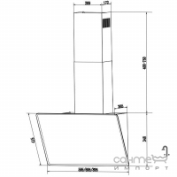 Наклонная кухонная вытяжка Interline FIESTA WH A 60 TC/GL/A белое стекло/нерж. сталь, мощность 1200 м3/ч