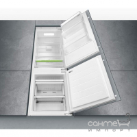 Встраиваемый двухкамерный холодильник NoFrost с нижней морозильной камерой Interline RDF 770 EBZ WA