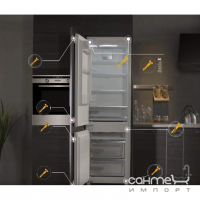 Вбудований двокамерний холодильник NoFrost з нижньою морозильною камерою Interline RDF 770 EBZ WA