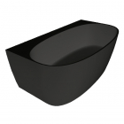 Пристінна ванна з мармуру литого Miraggio Anna Mirasoft Black 1600x850 чорна матова