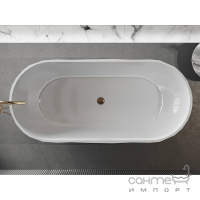 Овальна ванна з литого мармуру Miraggio Sapfire 1650 Miramarble біла глянсова