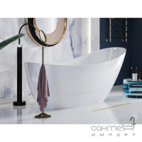 Овальная ванна из литого мрамора Miraggio Marina Mirasoft белая матовая