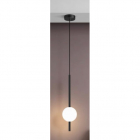 Люстра подвесная Terra Svet E-Bollo Lamp 059918/ bk черная/матовое белое стекло