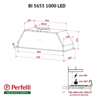 Вбудована витяжка Perfelli BI 5653 1000 LED кольору в асортименті, 1000 м3ч