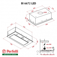 Вбудована витяжка Perfelli BI 6672 LED кольори в асортименті, 1000 м3ч