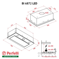 Вбудована витяжка Perfelli BI 6872 LED кольори в асортименті, 1200 м3ч