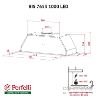 Встраиваемая вытяжка Perfelli BIS 7653 1000 LED цвета в ассортименте, 1000 м3\ч